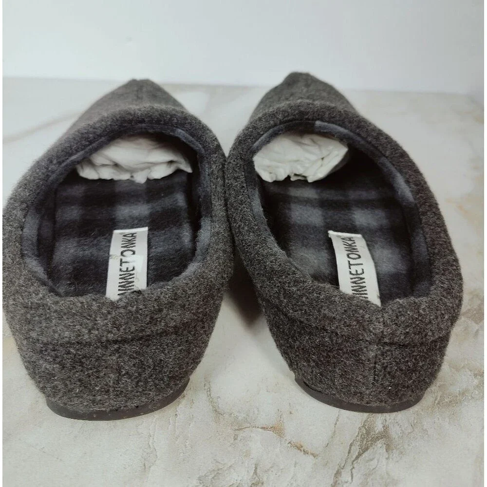 Minnetonka Men's Corbin Slides Slippers, Grey, Sz 12